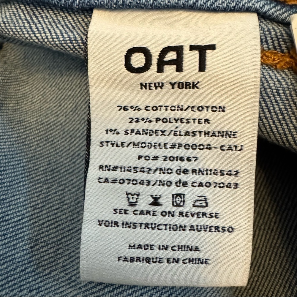 Oat New York High Rise Wide Leg Raw Hem Women’s Denim Jeans Size 12 / 31 NWT - Picture 9 of 10